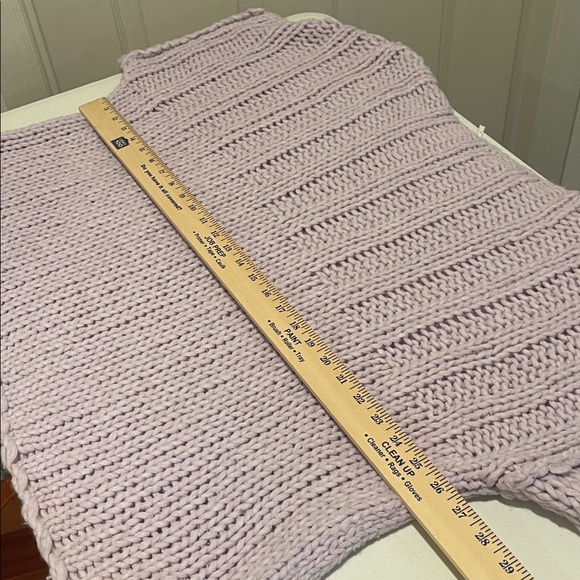 Free People Chunky Lilac Off-the-Shoulder Sloughy Cotton Crochet OverSized Small - Picture 10 of 15